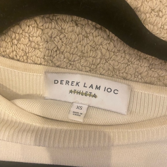 Derek Lam Ioc x Athleta Colorblock Central Sweater Size Small Black Cream - Picture 9 of 10
